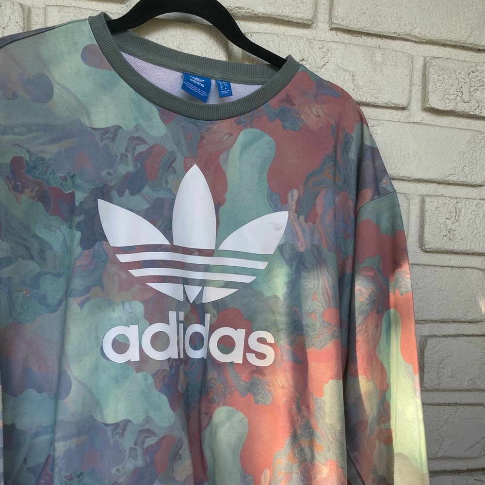 Adidas Camouflage Green Mens sweatshirt sz Small